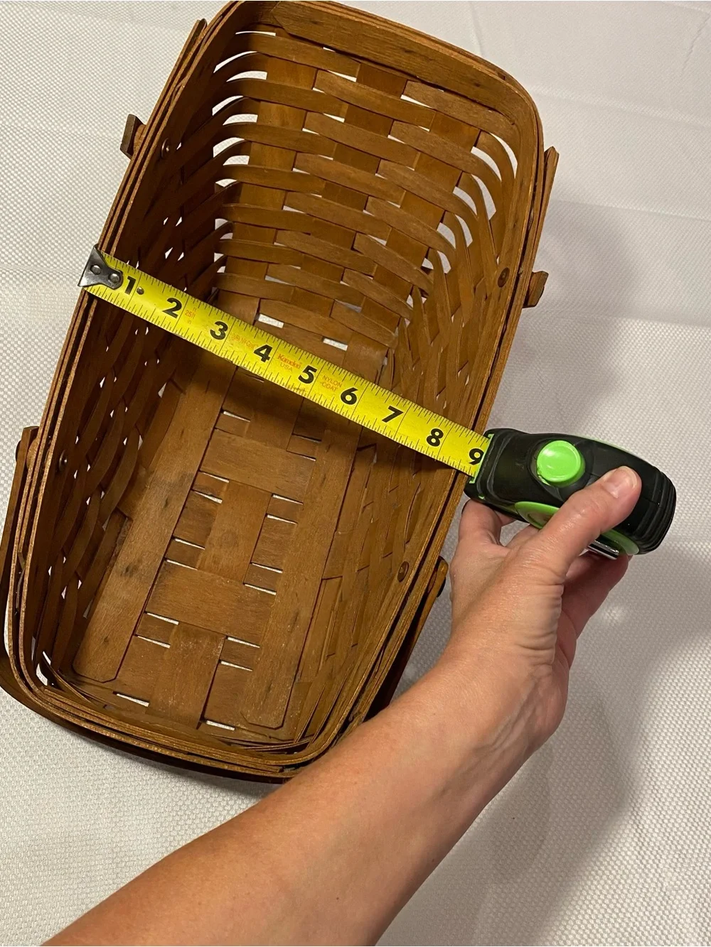 Longaberger Brown Woven Basket Tote with Top Handle